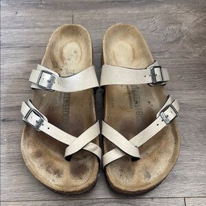 Birkenstock Light Tan Cross-Strap Sandals